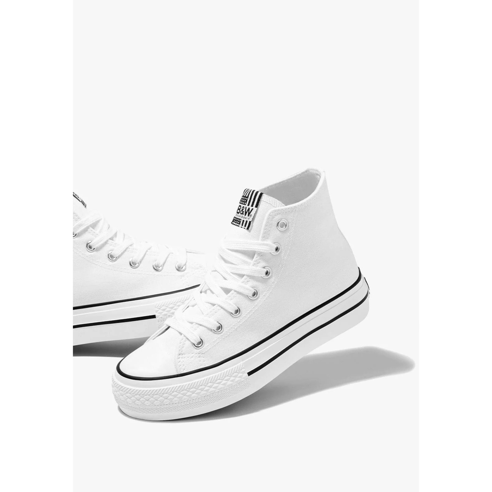 Sneakers alte B&W Basic bianche