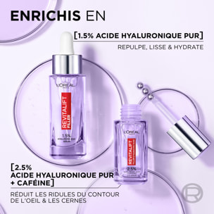 L'Oréal Paris Revitalift Filler Routine Anti-Âge Repulpante : Sérum Anti-rides 1.5% Acide Hyaluronique Pur 30ml, Sérum Yeux à l
