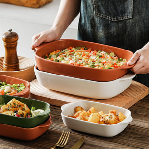 Plat à four en grès terracotta 38x23cm OCTAVE