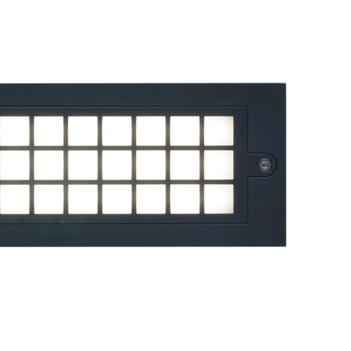 Netz aplique exterior rectangular en luz led blanco cálido 3000K en color negro