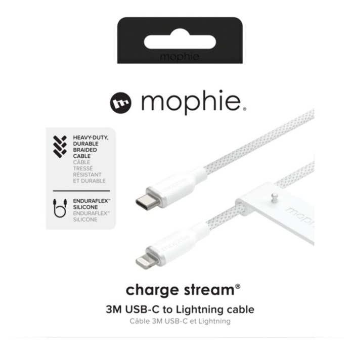 Câble de charge MOPHIE 3M USB-C vers lighting blanc