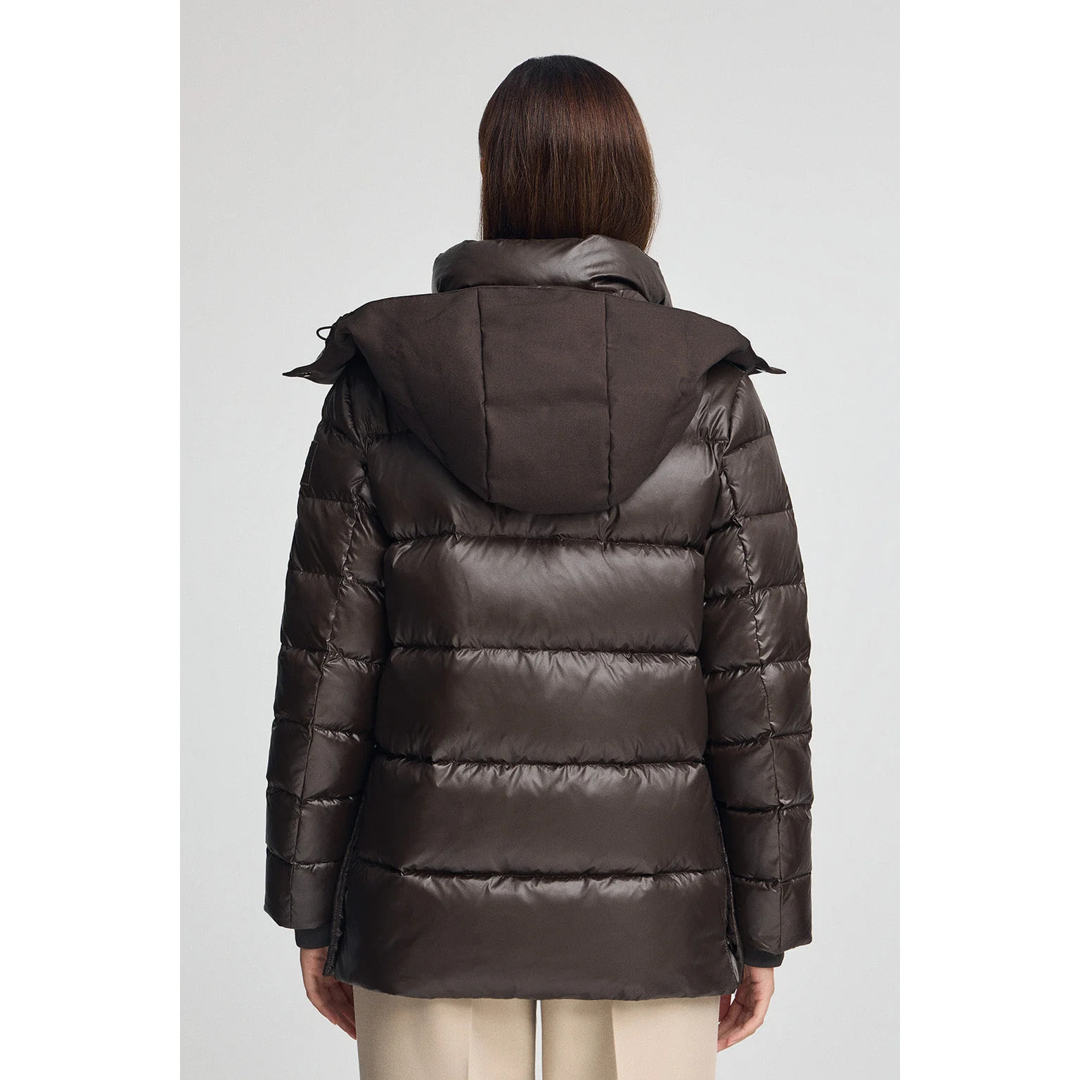 Chaqueta de plumas Ofelia marrón con logo Polo Club