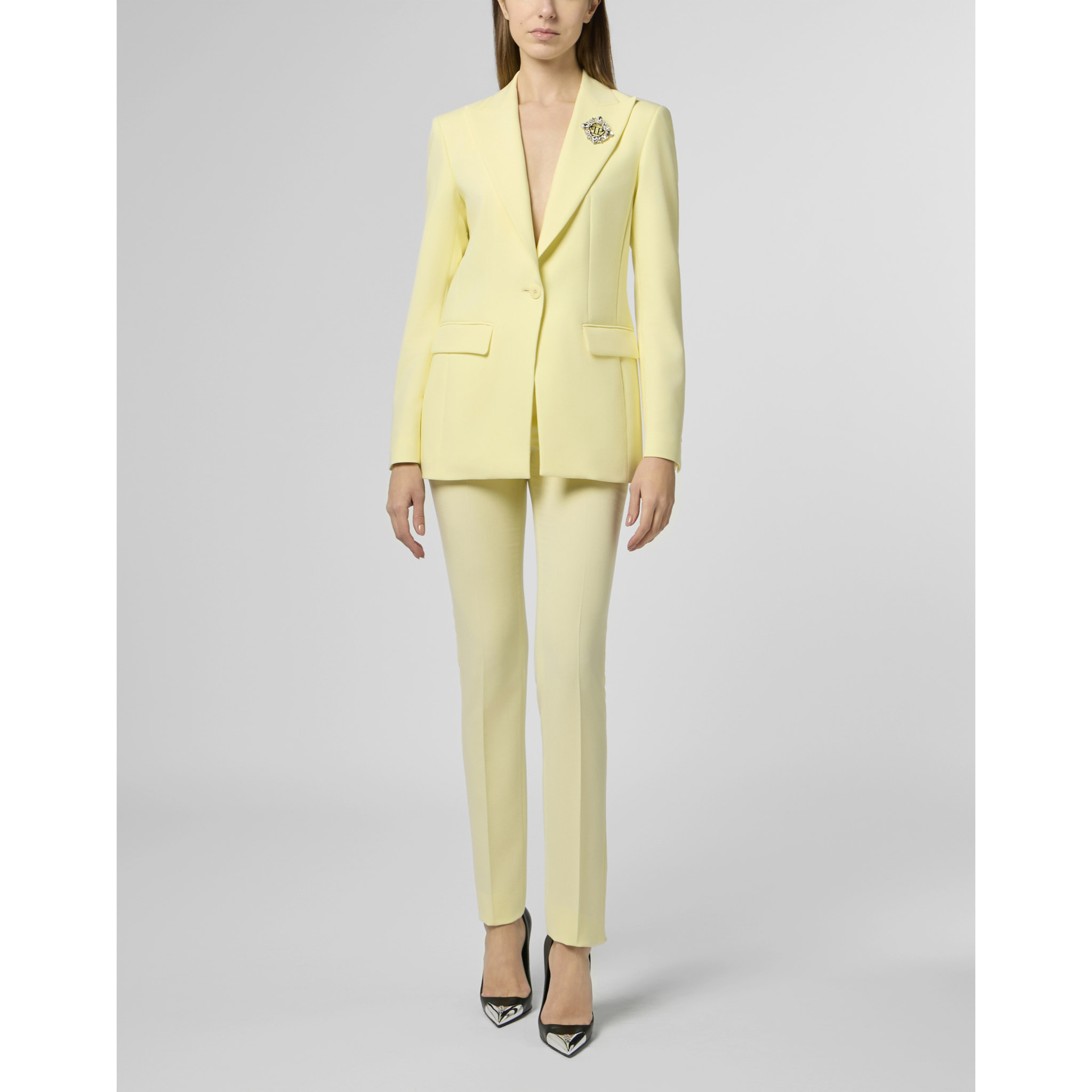 PHILIPP PLEIN Wool Fitted Single-Breasted Blazer