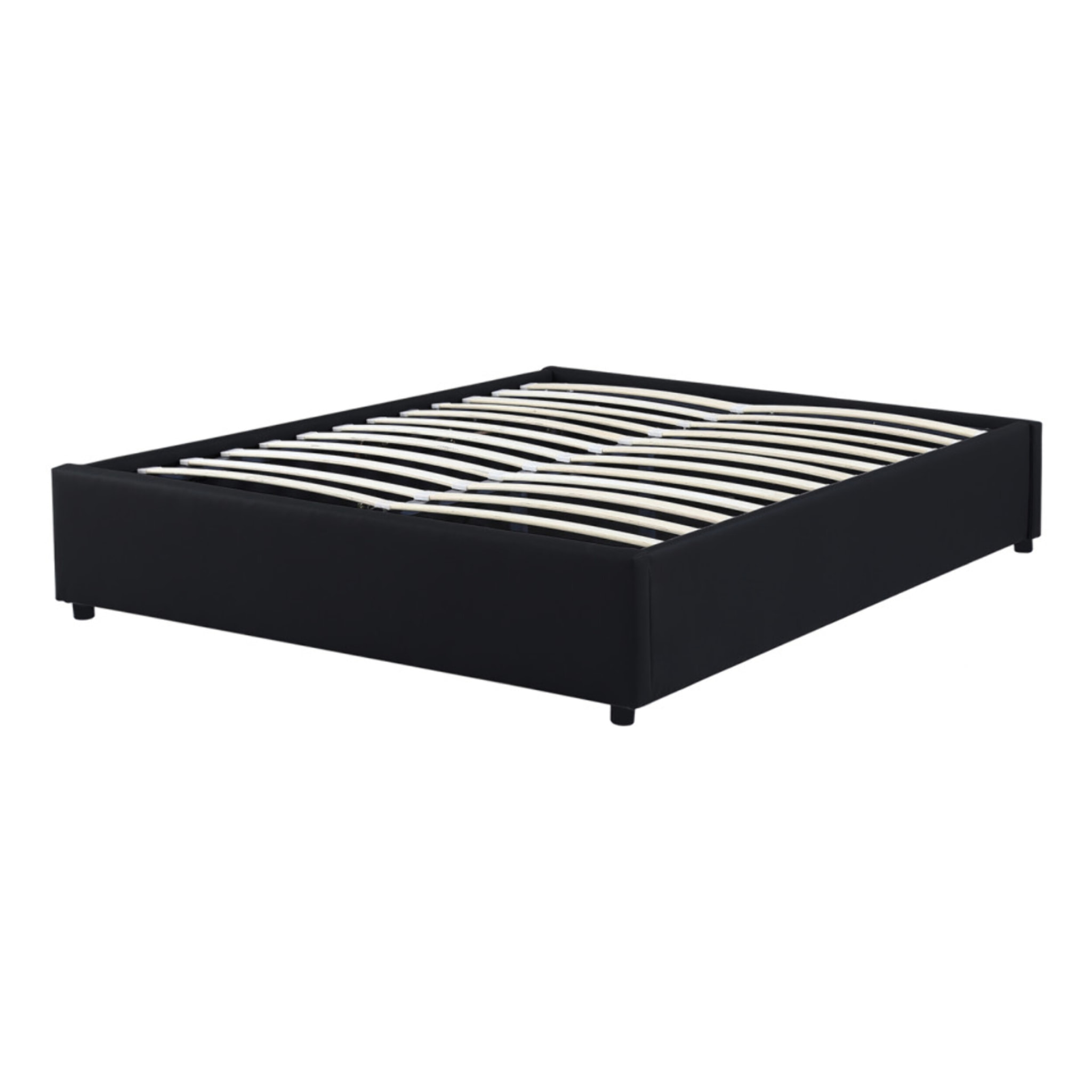 Lit coffre avec sommier Otto - Noir - Similicuir