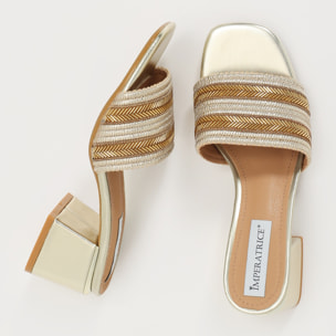 Sandali in simil pelle con tacco comodo quadrato