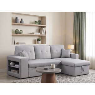 Canapé d'angle convertible/réversible "Axel" - 3 places - Gris clair