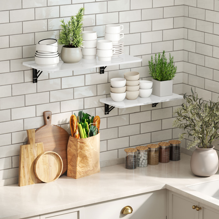 Juego de 2 Mesas Plegables de Pared Escritorios Flotantes para Espacios Pequeños Mesas Abatibles para Cocina Comedor Estudio Dormitorio y Salón Blanco Brillo