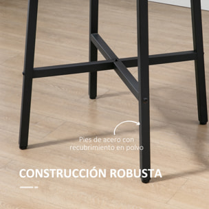 Mesa de Comedor Redonda para 4 Personas Mesa de Cocina con Patas de Acero para Salón Oficina Ø80x76 cm Marrón Rústico y Negro