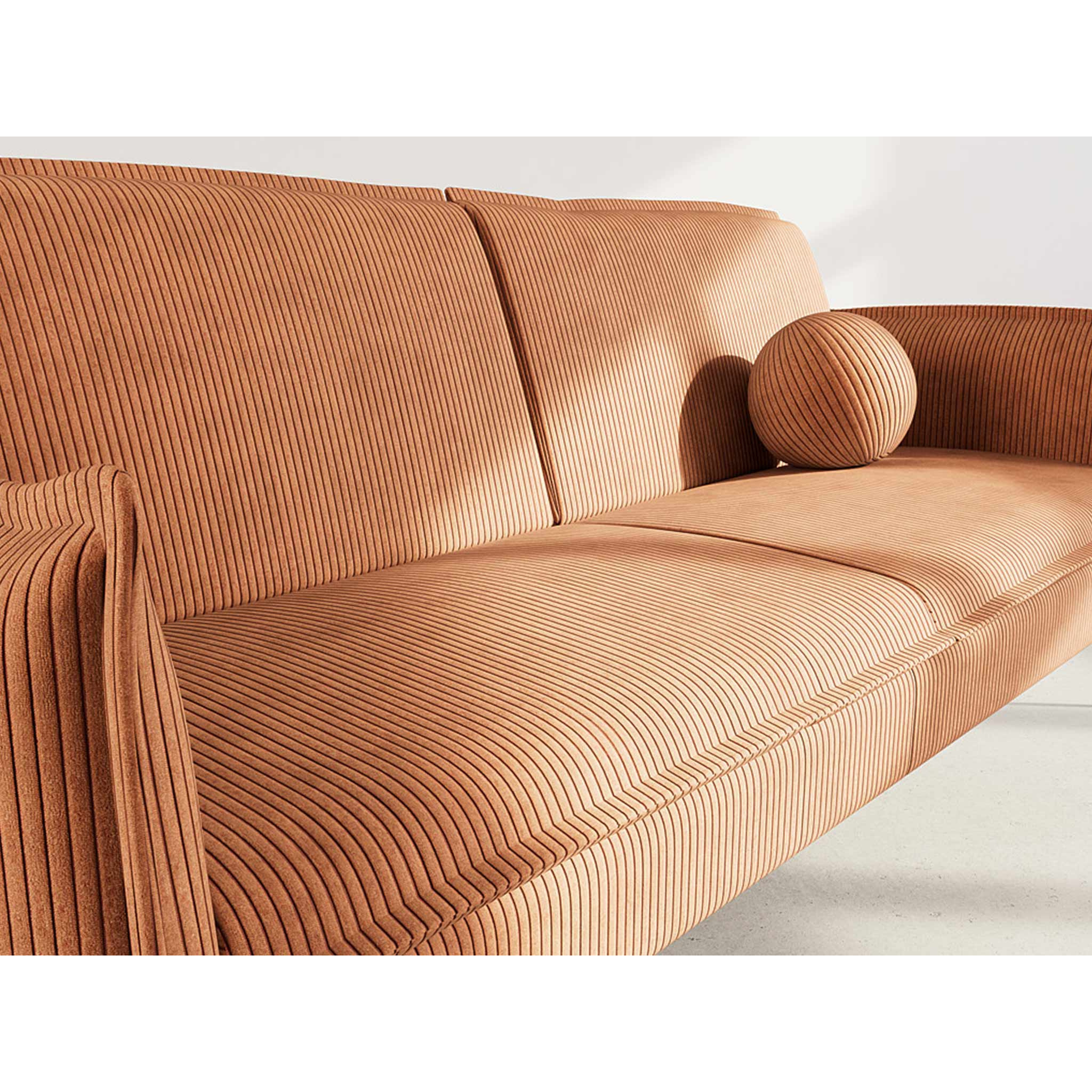 Lexie - Canapé convertible clic-clac 2 places en velours côtelé - Terracotta