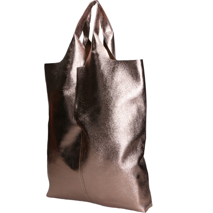 Borsa a spalla da donna - Modello Argenta - Pelle laminata - 44.0 x 38.0 x 3.0 cm