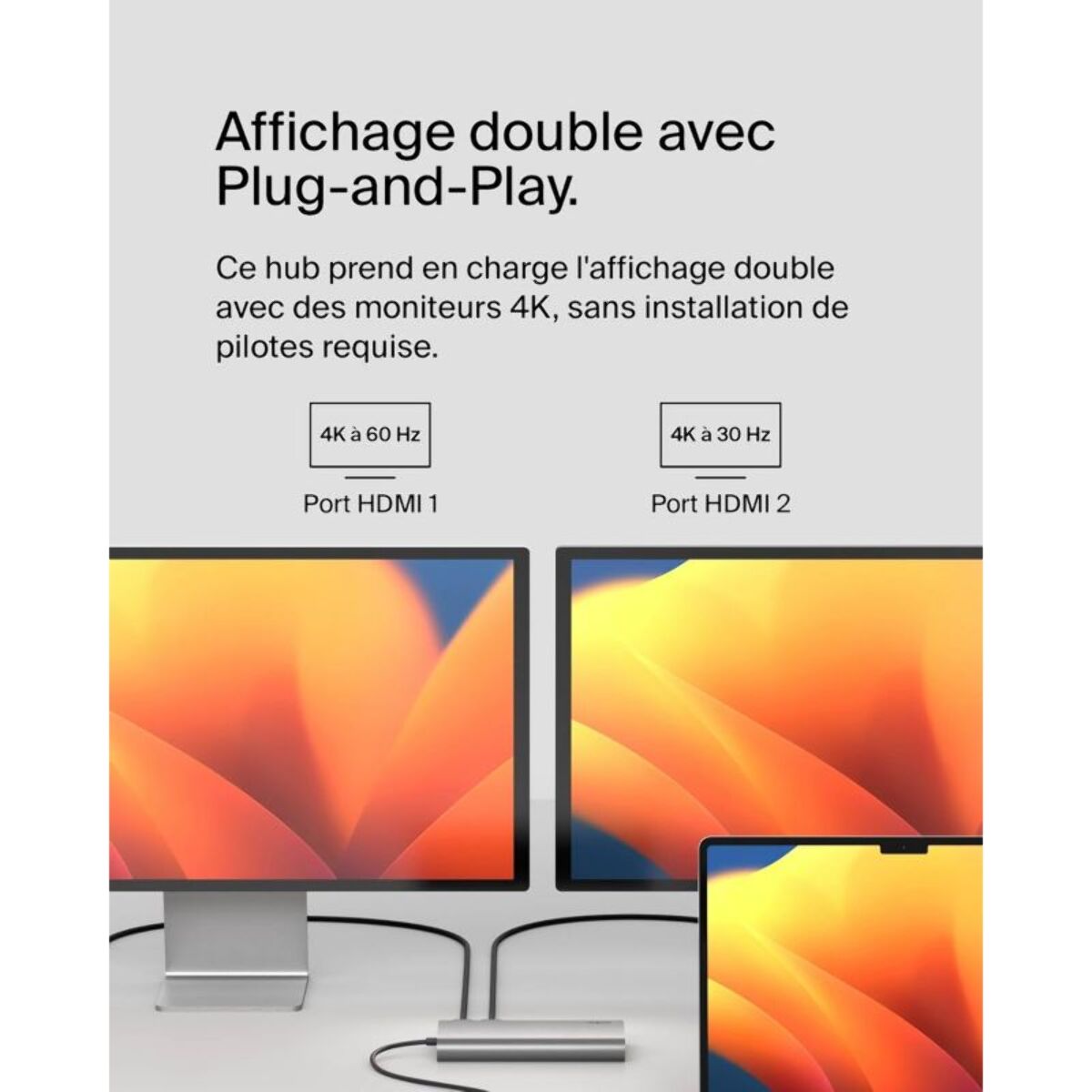 Station d'accueil BELKIN USB-C 8 en 1 universelle Hub Core