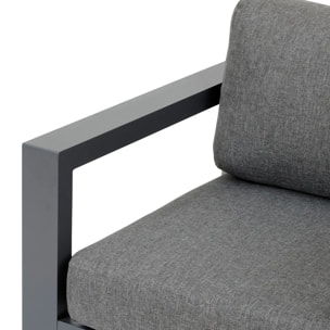 Fauteuil de salon de jardin "Évasion" graphite polyester et aluminium