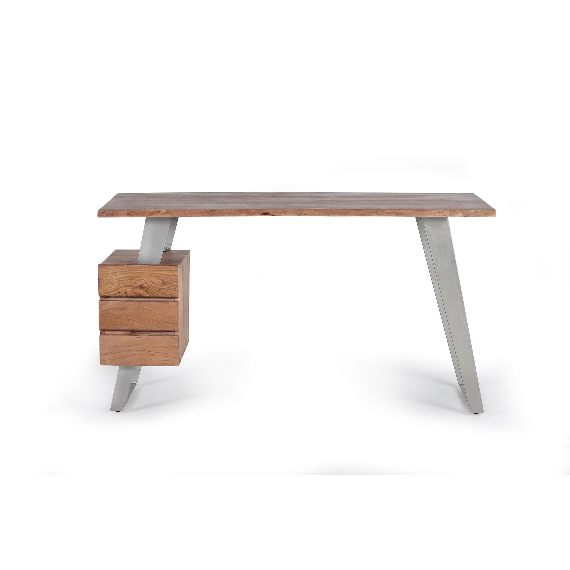 Escritorio - acacia y metal - 147x63x80cm
