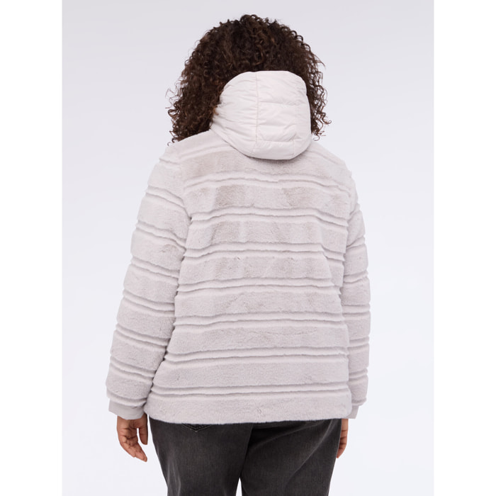 Fiorella Rubino - Chaqueta de peluche con pechera desmontable - Gris