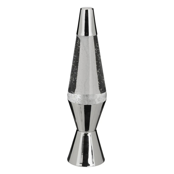 Lampe à poser champignon secteur Lava argent H36,5cm