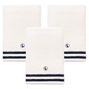 Set de 3 toallas de ducha en color blanco crudo 70x140cm 100% algodón 500gsm el ganso