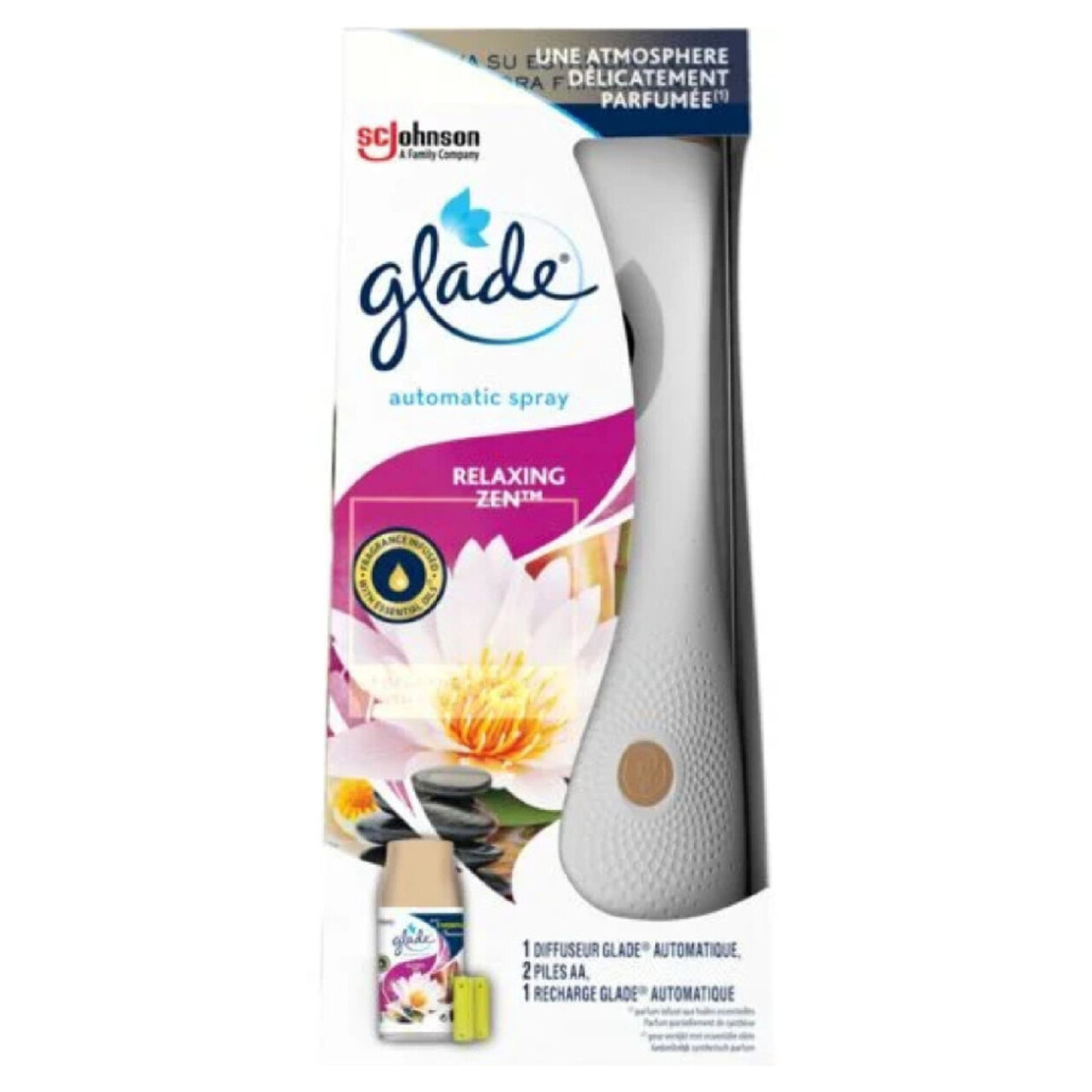 GLADE - PACK DE 4 DESIGN AUTOMATIC SPRAY DIFFUSEUR RELAXING ZEN 1DIFF + 1RECH 269 ML