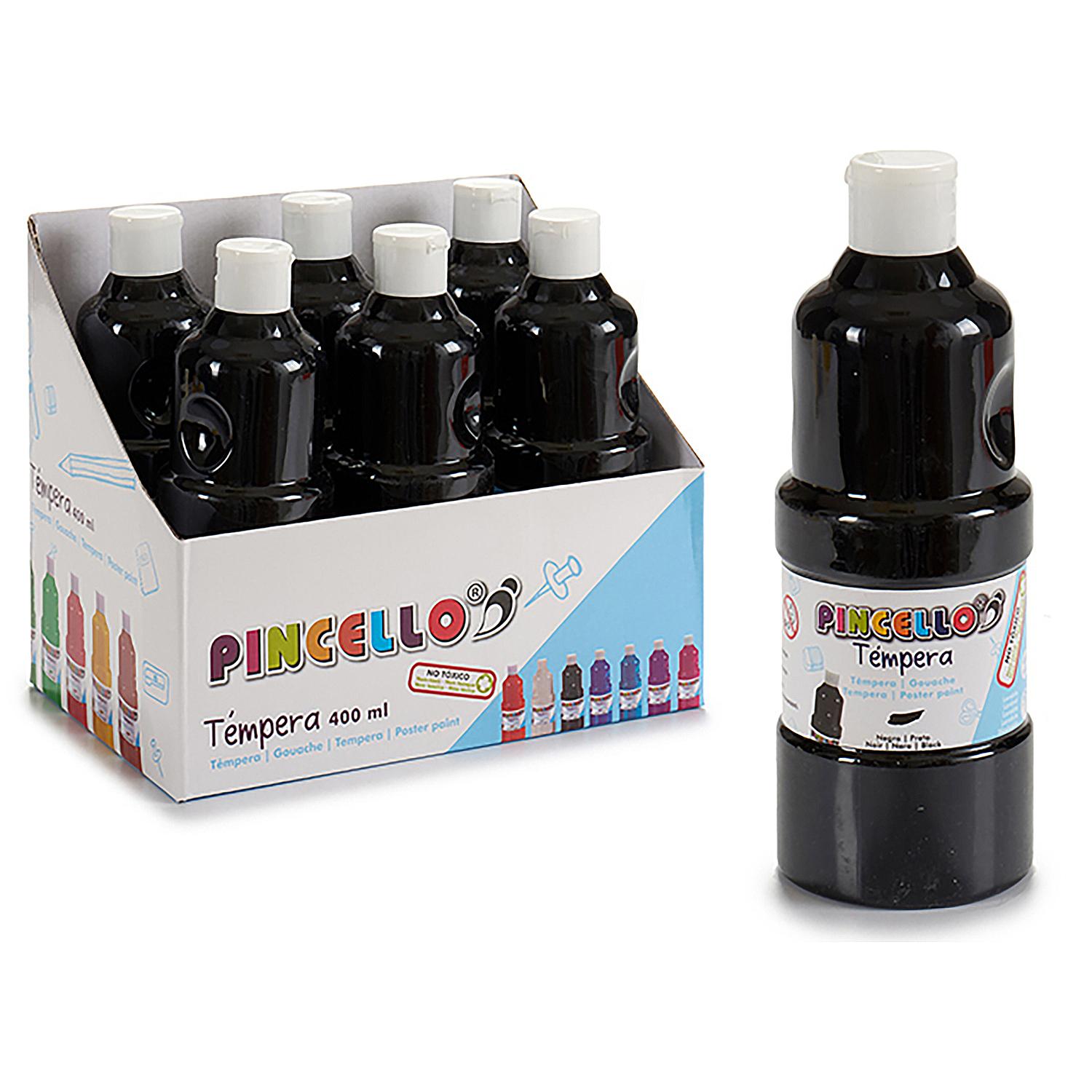 6 BOTES PINTURA TEMPERA 400 ML NEGRA