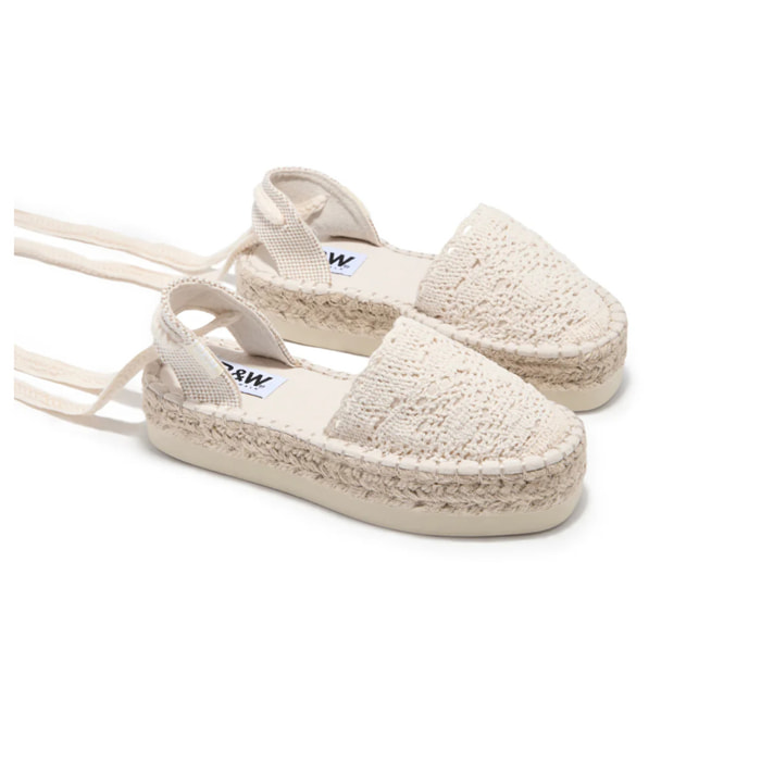 B&W Break&Walk - Sandali estivi in juta con zeppa per donna e bambina