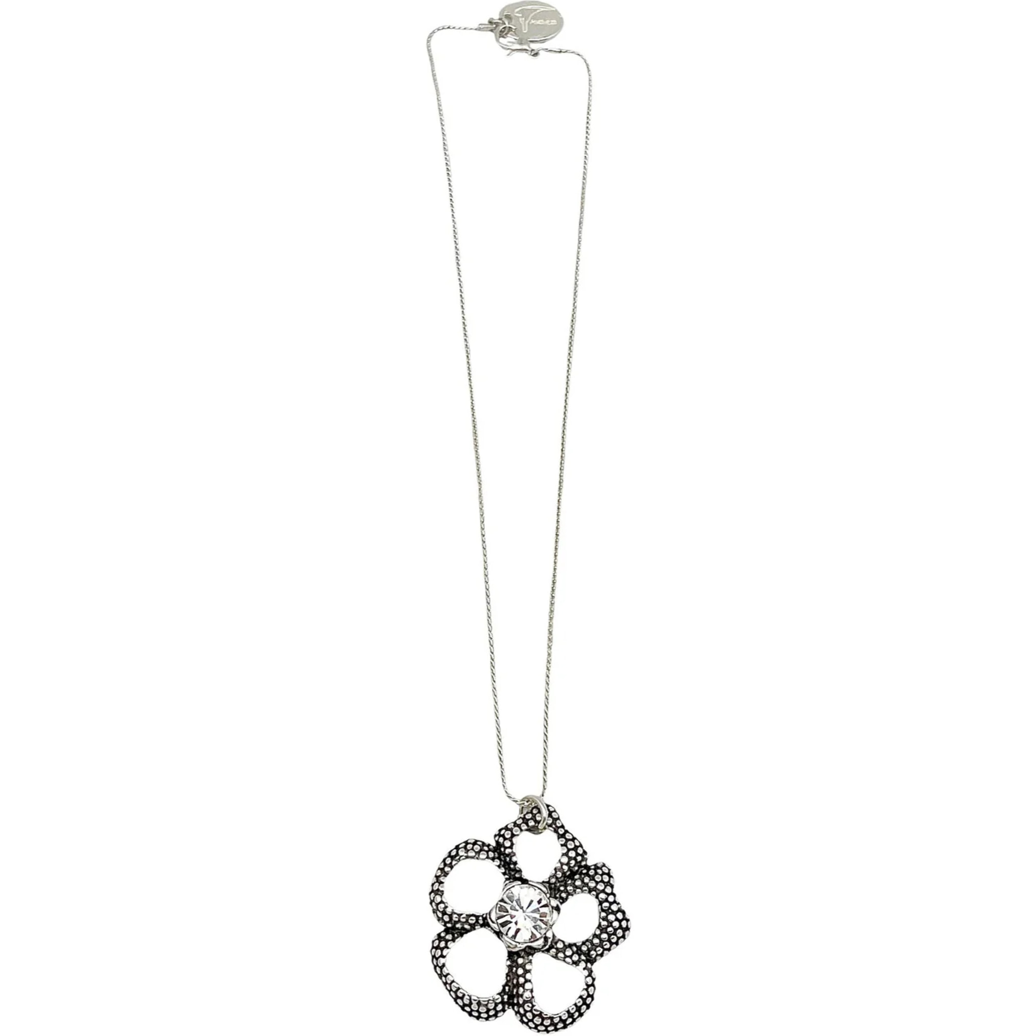 Conjunto doble collar intercambiale flor plata