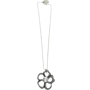 Conjunto doble collar intercambiale flor plata