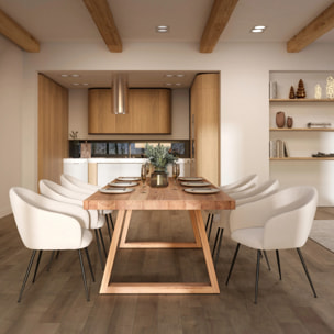 Table rectangulaire 10 personnes en bois de teck recyclé 260 cm - Marie