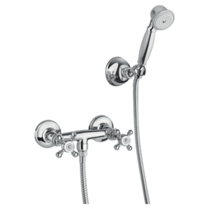 Mélangeur douche + flexible + douchette + support PAINI Tiffany Chromé