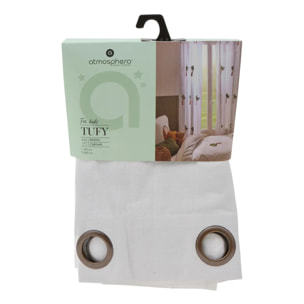 Rideau Tufy 260x140cm Blanc Imprimé Palmiers