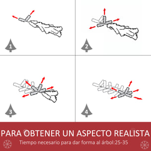 árbol de Navidad Artificial 180 cm con Nieve 800 Ramas 61 Piñas Hojas PVC Verde