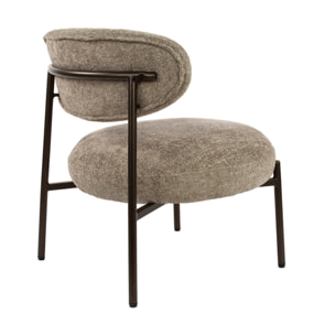 Adelia - fauteuil - pieds en métal - en tissu texturé - Sable