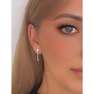 Pendiente botón hélice plata 10µ