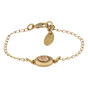 Pulsera dorado y resina rosa palo color oro