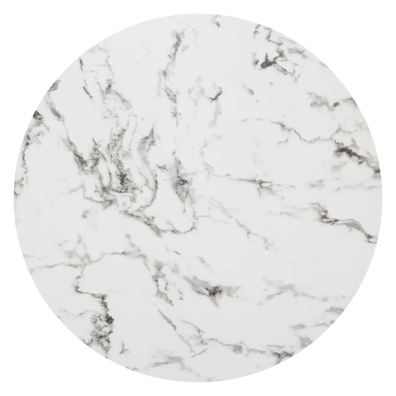 Table à manger "Rayo" blanc effet marbre doré D120cm