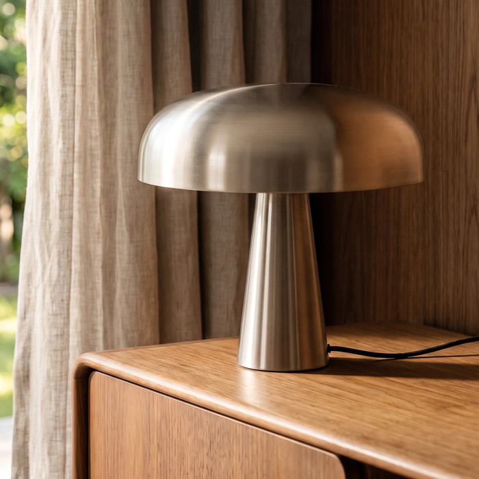 Lampe à poser en métal brossé - Livia