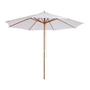 Sombrilla para Jardín de Poliéster Madera 3x2,5m Crema