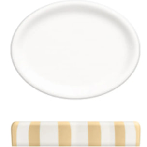 Porte-savon Strio rayures orange blé H3cm