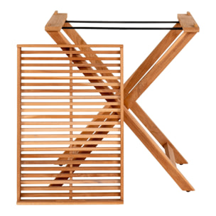 Tavolino Ronda con vassoio in teak naturale 60x40x70 cm