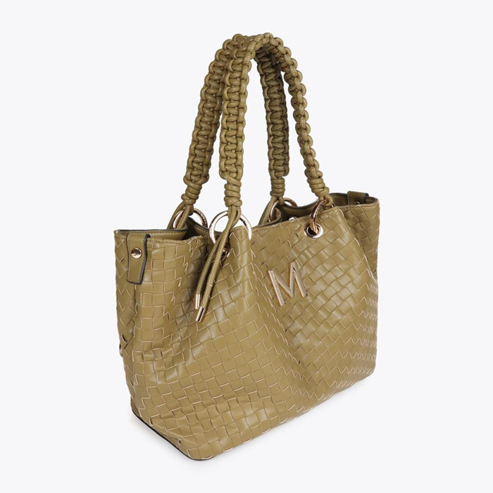 Shopper intrecciato effetto pelle