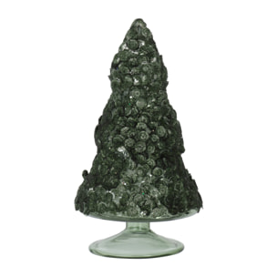 J-Line décoration Sapin De Noël Givré - verre - vert foncé - medium