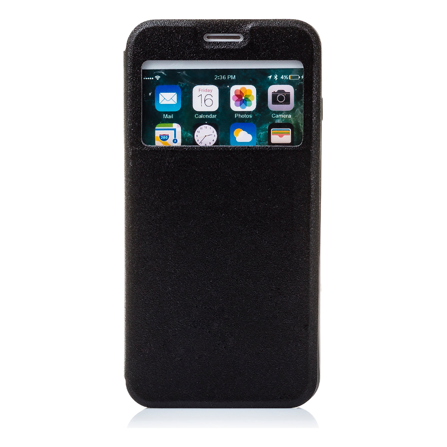 DAM CUSTODIA A LIBRO CON CHIUSURA MAGNETICA A FINESTRA Iphone 7 Plus/ Iphone 8 Plus 8x1x15 Cm. Colore nero