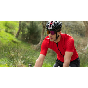 MAGLIA DA CICLISMO A MANICHE CORTE DA UOMO BLUEBALL IN ROSSO CON LOGO NERO