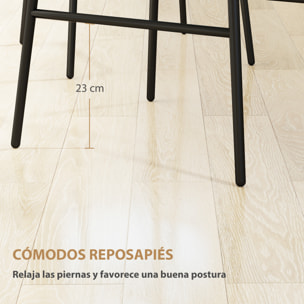 Conjunto de 2 Taburetes Altos de Cocina Taburetes de Bar con Respaldo y Asiento de Ratán Carga 120 kg Sillas de Bar Modernas para Cocina Comedor Marrón