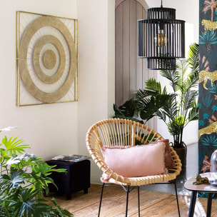 Déco murale "Louise" dorée - métal 90x90 cm