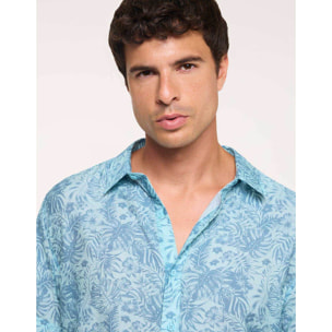 Camisa Manga Corta Azul - Westor