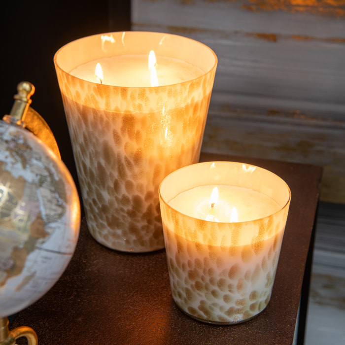 J-Line bougie parfumée Noa - Neon Night - verre - blanc/or - large - 95H