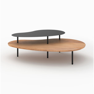 Tables gigognes en bois et metal noir (lot de 2) - Moji