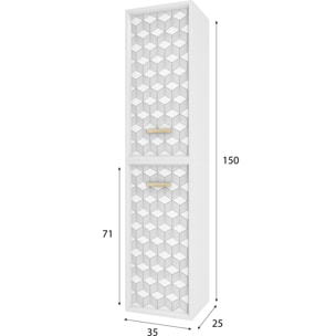 COLONNE DE SALLE DE BAIN SCANDINAVE BLANC A SUSPENDRE - H150xP25xL35cm - NORDIK TEGNINGER