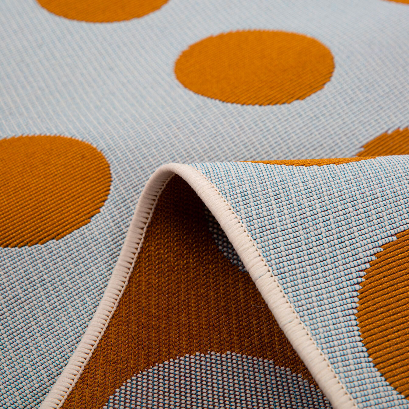 RIVIERA - Tapis intérieur/extérieur à motif pois bleu
