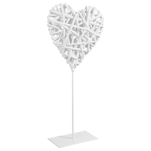 Coeur à poser osier et métal H37cm