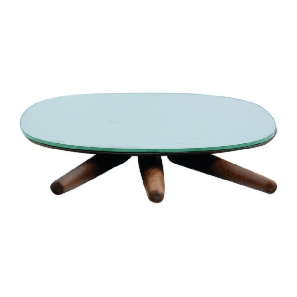 Miroir sur pied ovale Bois ALESIA Bois d'acacia Spirella